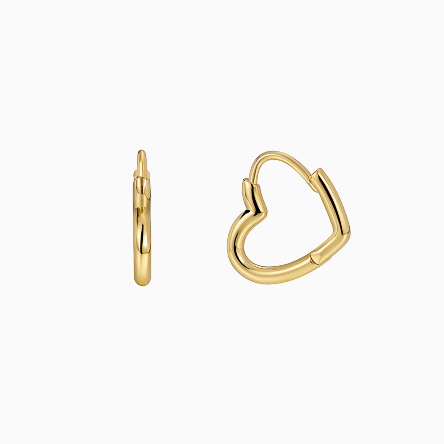 Coquette Gold Heart Hoops