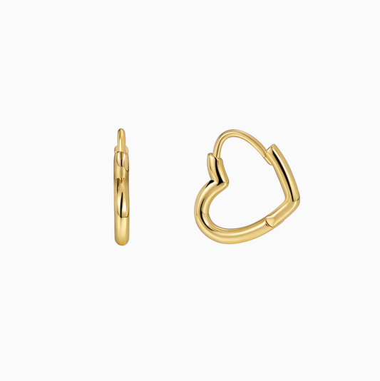 Coquette Gold Heart Hoops