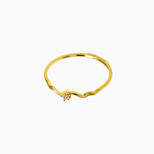 Golden Knot Wave Ring