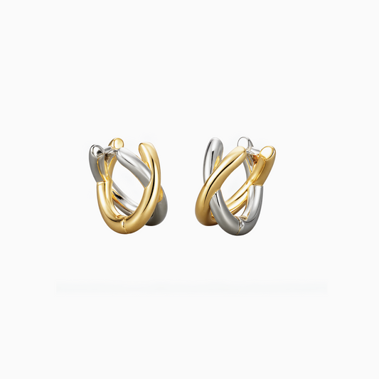 Twist Duo Color Hoop Earrings