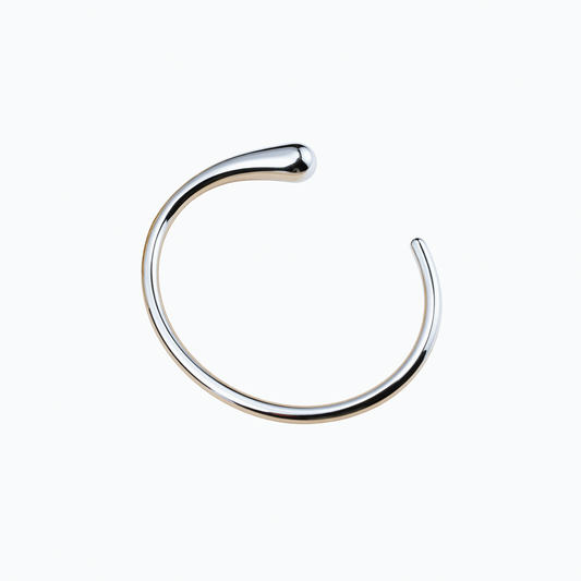 Silver Minimalist Droplet Ear Cuff