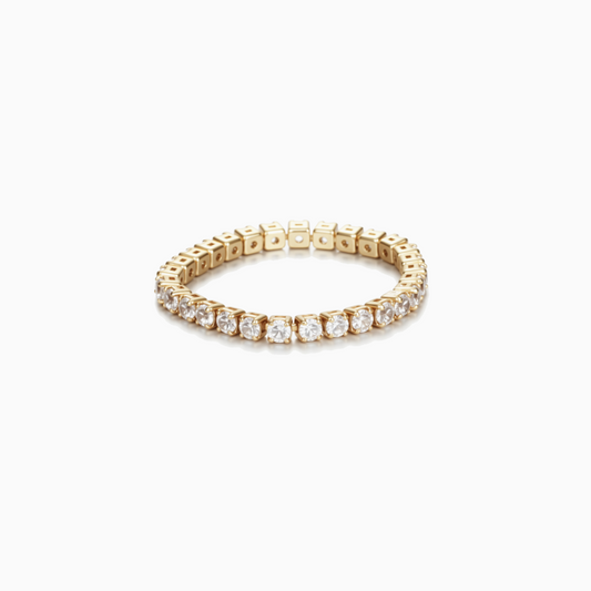 Minimalist Golden Eternity Crystal Ring