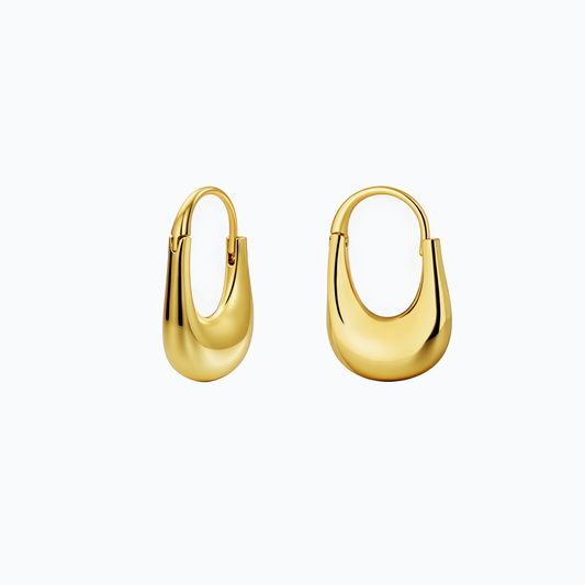 Minimulist Gold Teardrop Hoop Earrings