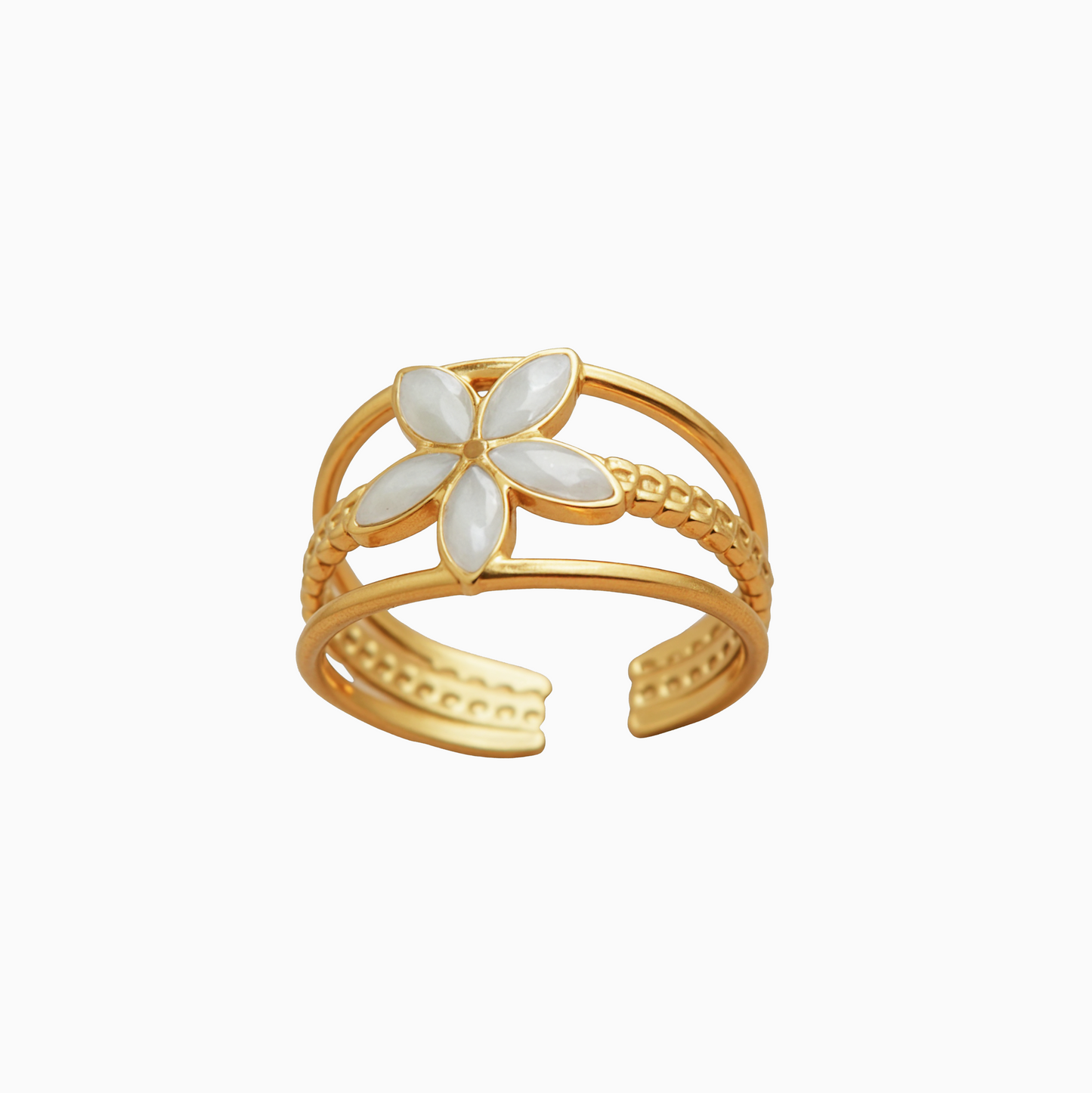 Moon Petal Gemstone Ring