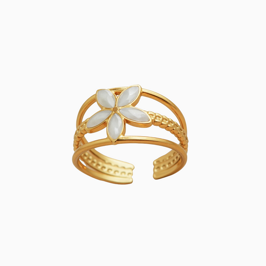 Moon Petal Gemstone Ring