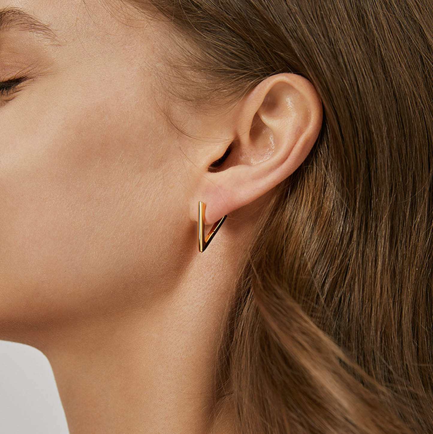Golden V Hoop Earrings