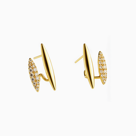 Double Layers Luna Crystal Earrings