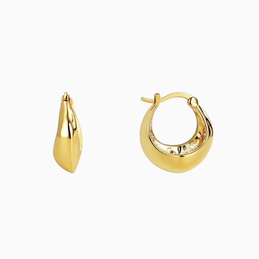 Golden Teardrop Hoop Earrings