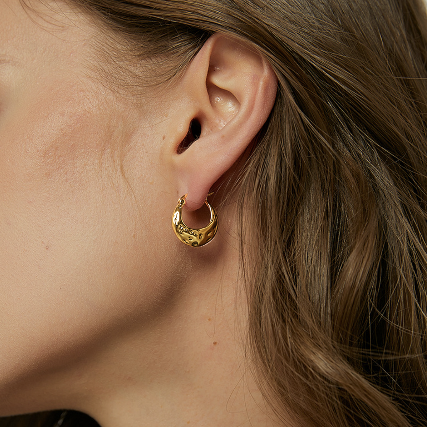 Golden Teardrop Hoop Earrings