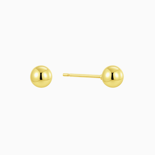 Golden Sphere Stud Earrings