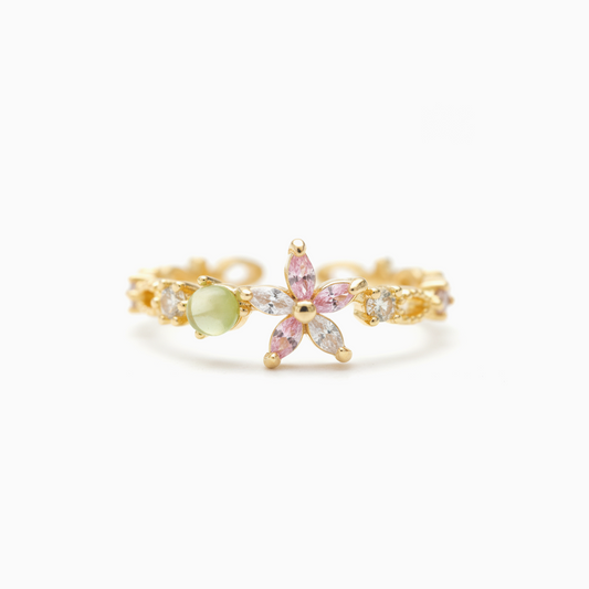 Coquette Dainty Pastel Floral Ring