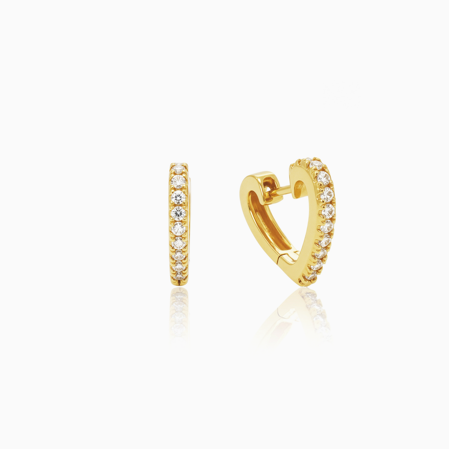 Heart Gold Huggie Hoop Earrings