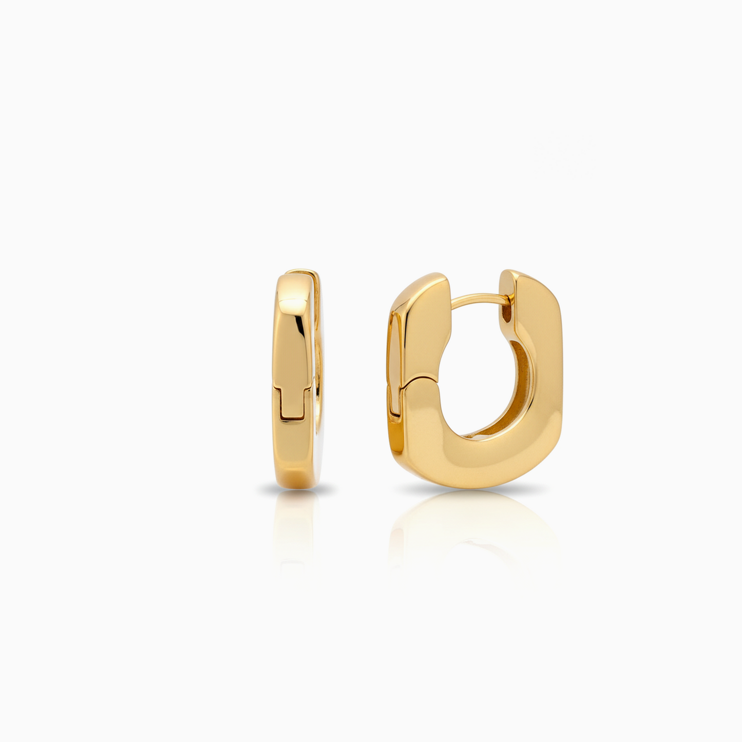 Sculpted Square Minimal Huggie Hoops