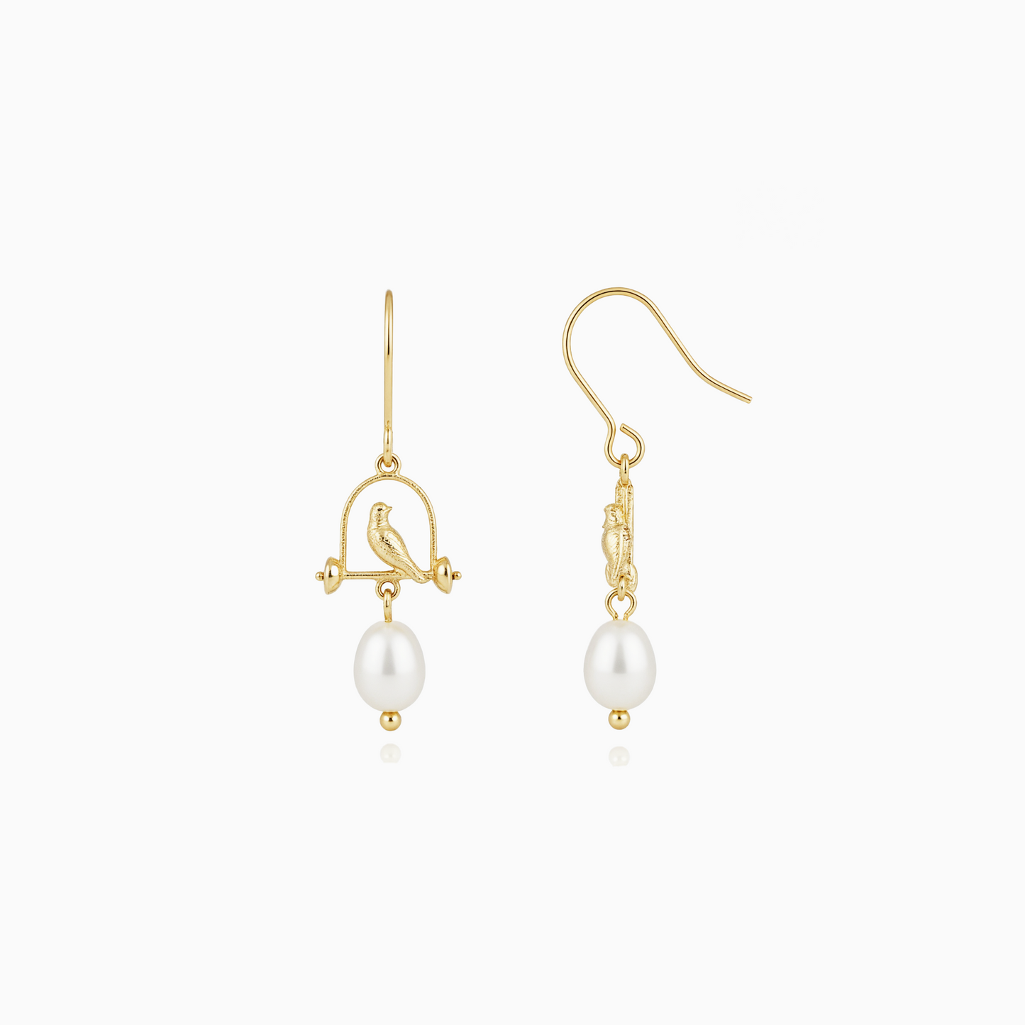 Songbird Pearl Cage Drop Earrings