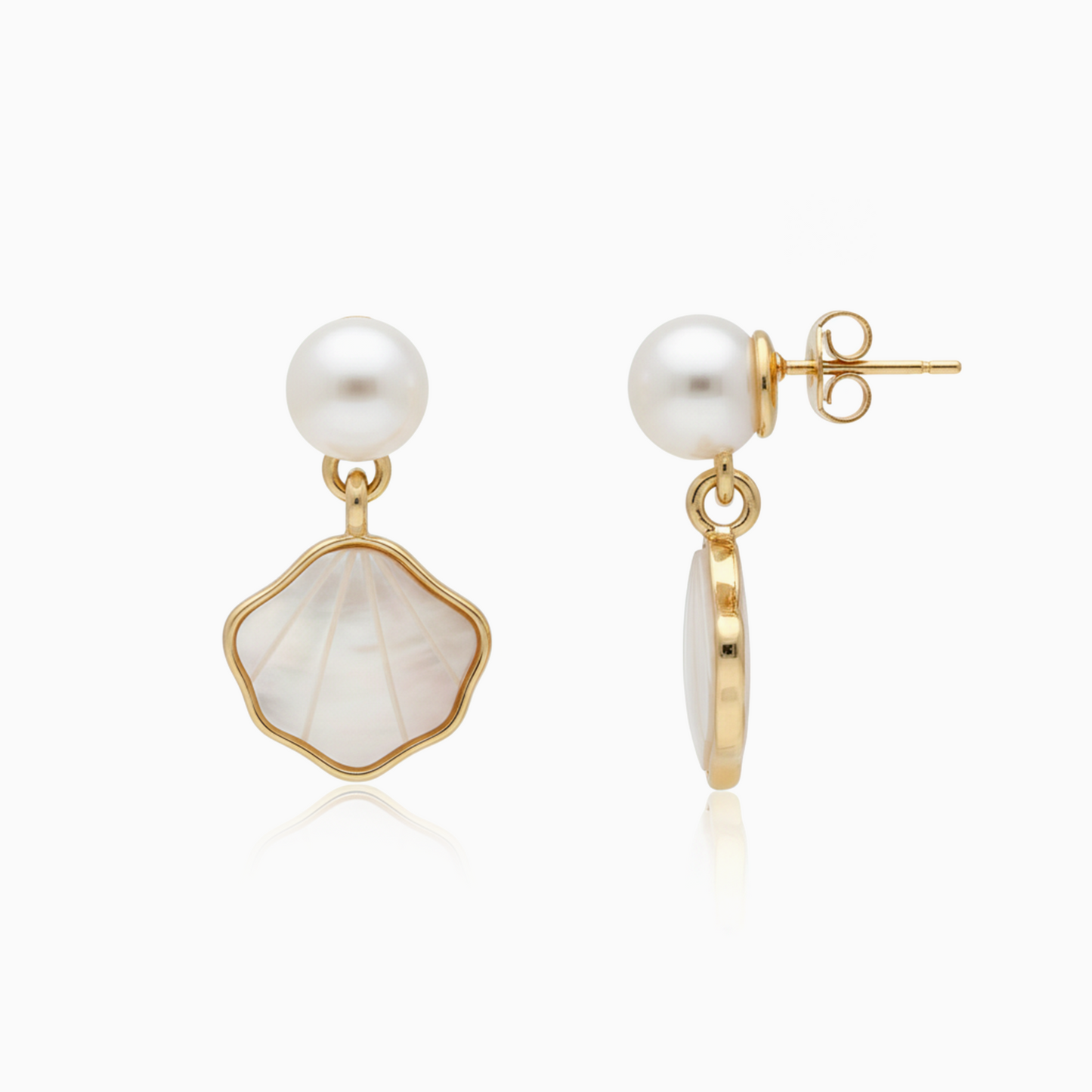 Mermaid Pearl Seashell Earrings