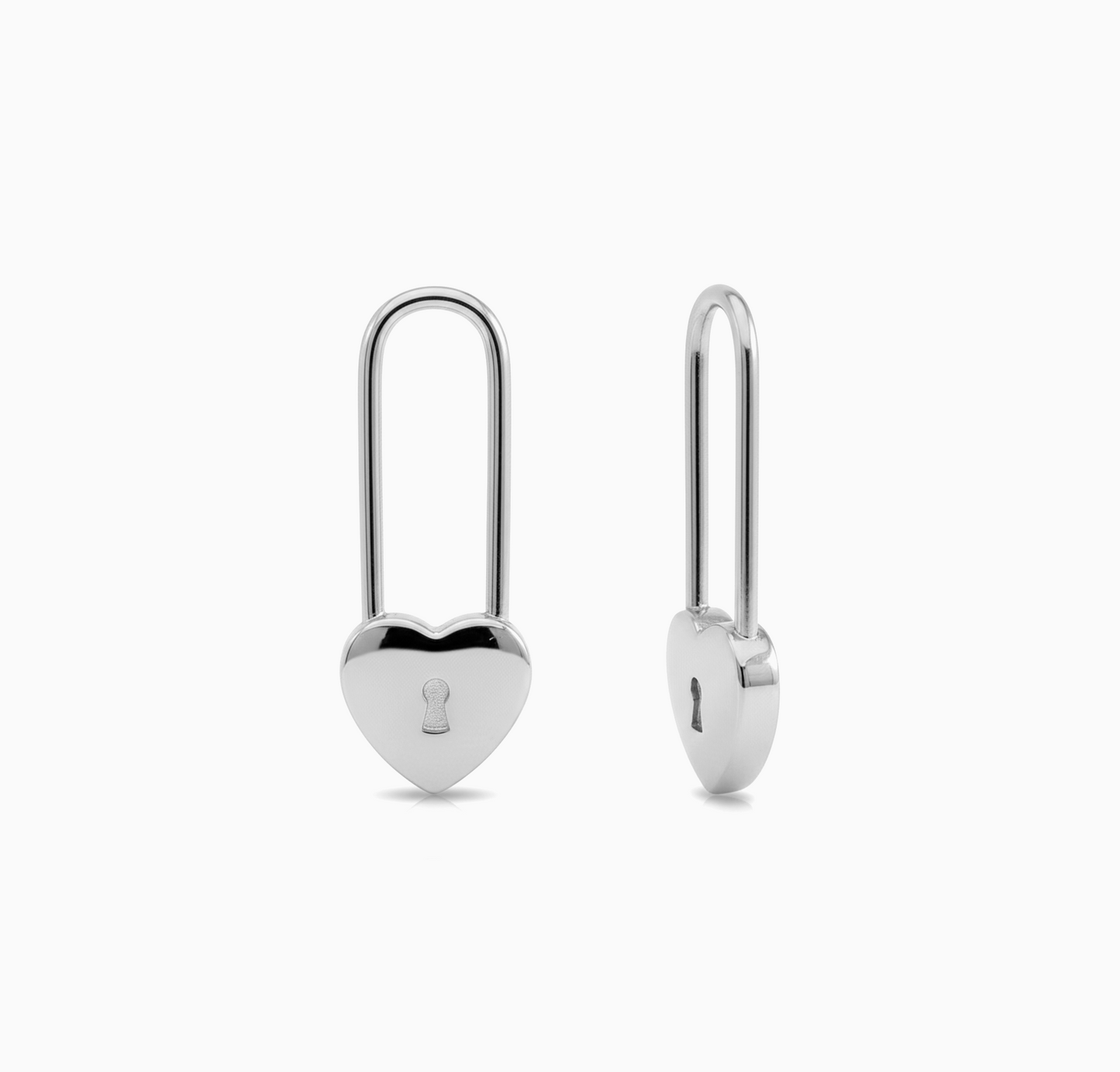 Golden Heart Lock Padlock Earrings