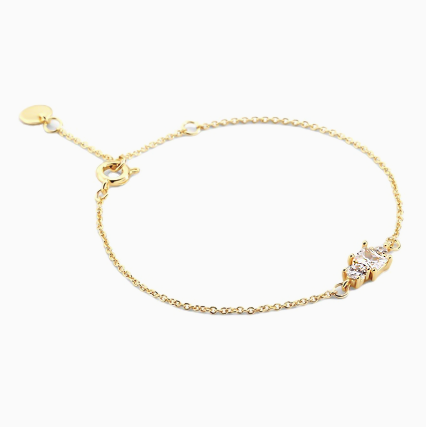 14K Gold Square Sparkle Zirconia Bracelet