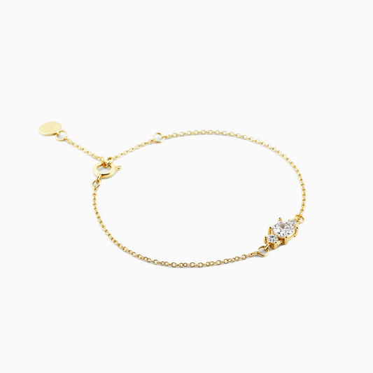 14K Gold Square Sparkle Zirconia Bracelet