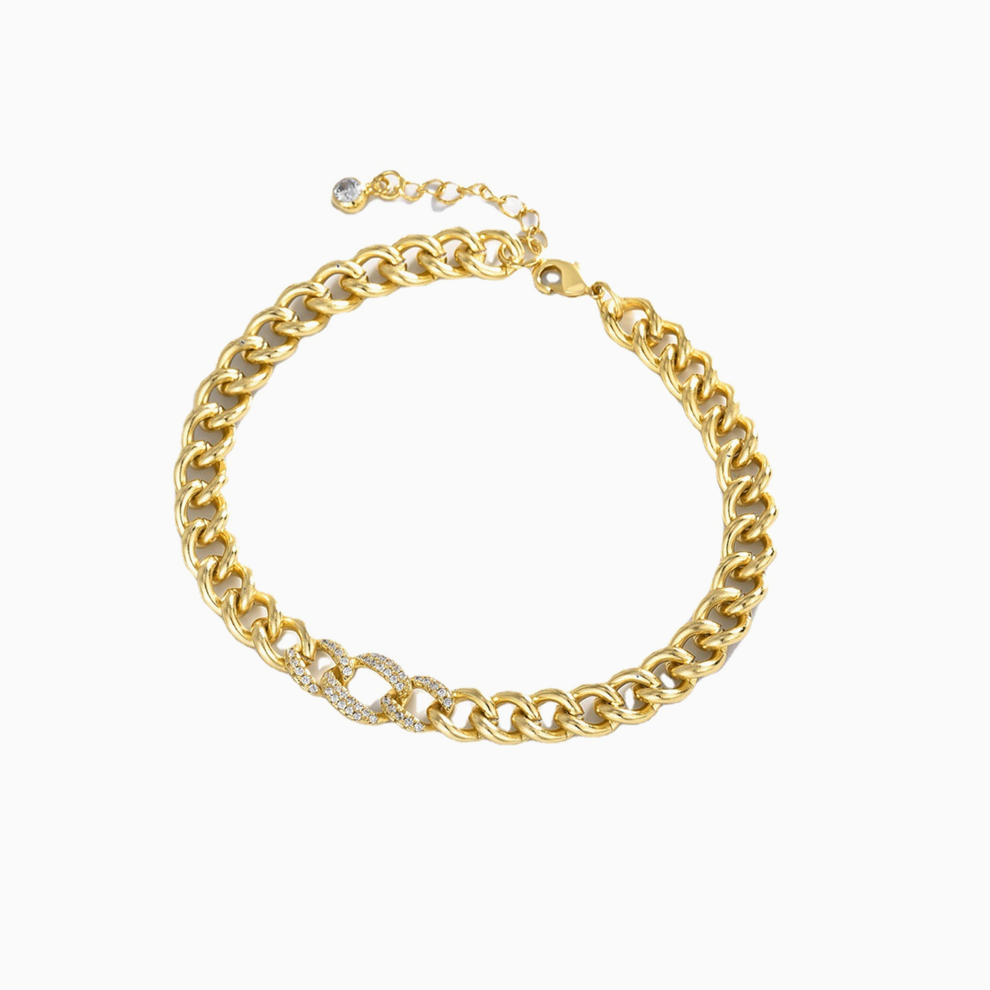 Gold Statement Chunky Lock Bracelet