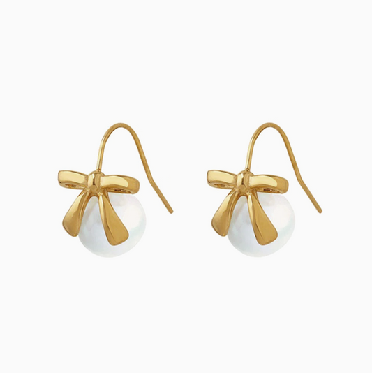 Coquette Bow Pearl Earrings