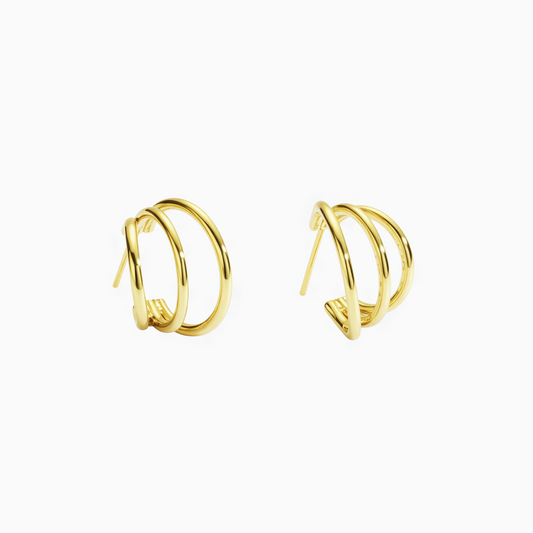 Elegant Circles Minimalist Stud Earrings