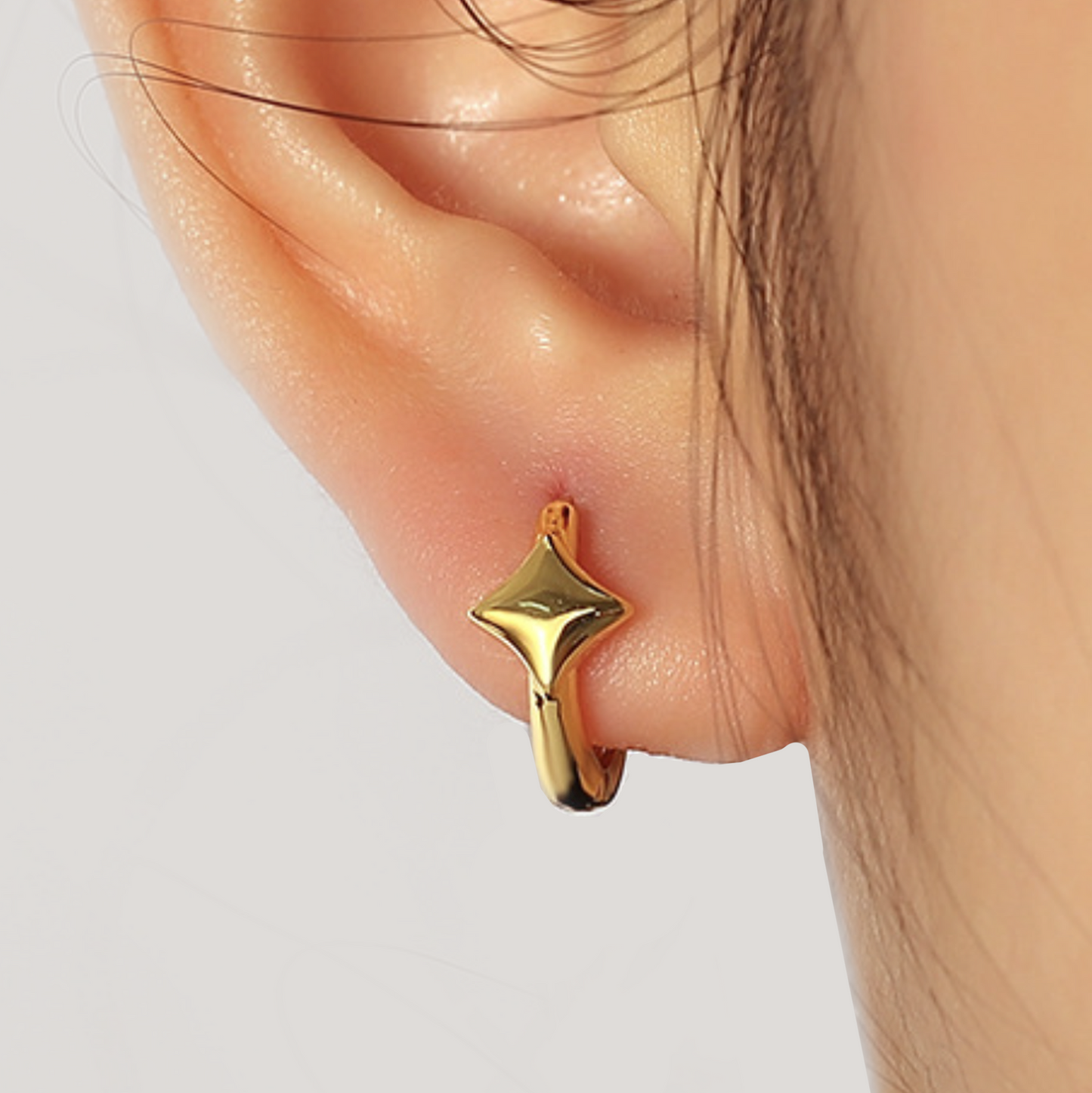 Coquette Gold Star Hoops Earrings