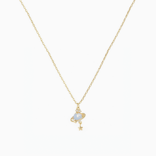 Coquette Gold Blue Planet Pendant Necklace