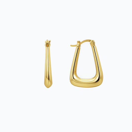 Sculpted Gold Tapered Hoops