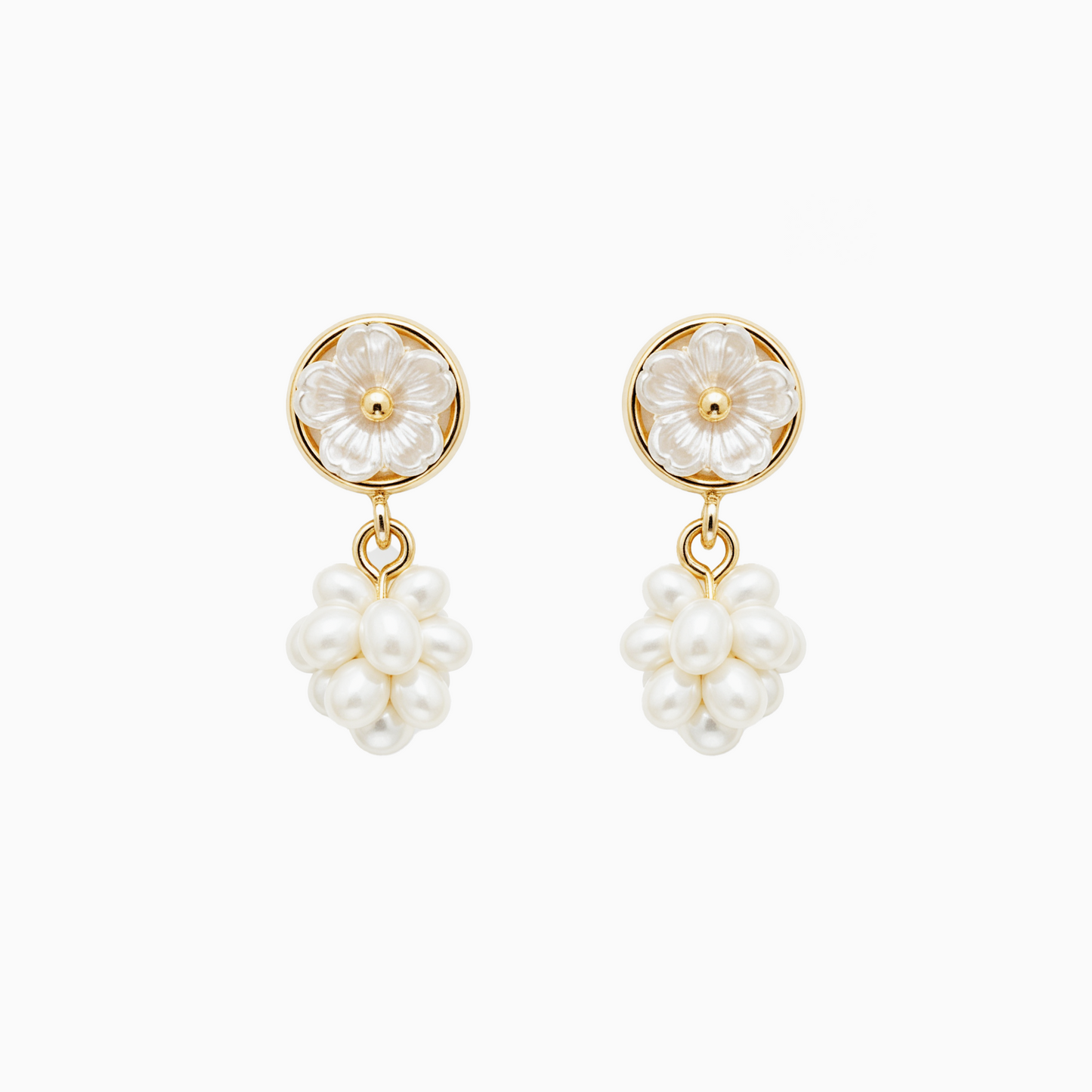 Water Pearl Blossom Drop Earrings