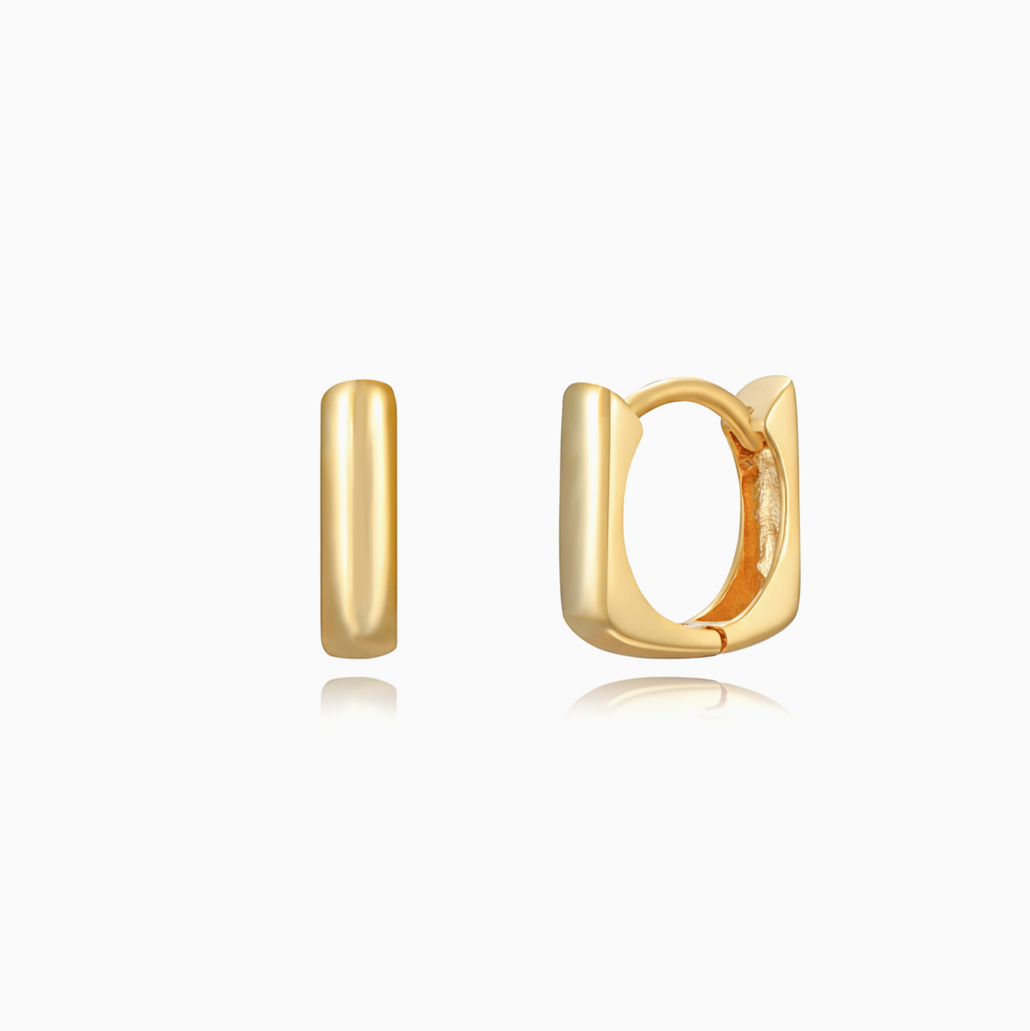 Sleek Soft-Square Huggie Hoops