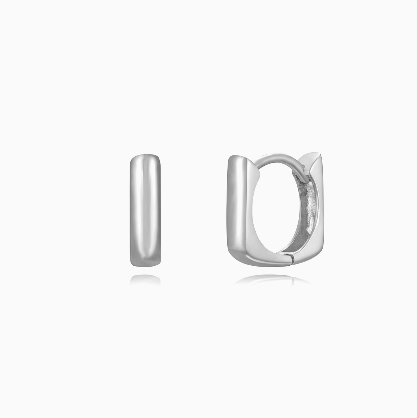 Sleek Soft-Square Huggie Hoops