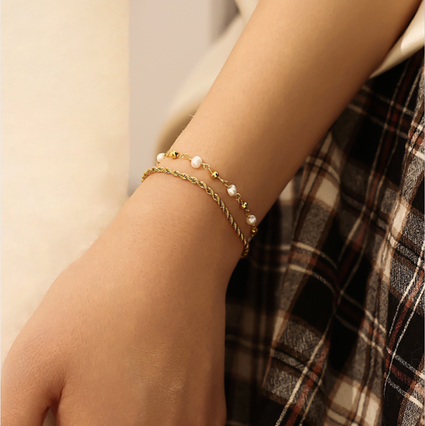 18K Gold-plated Water Pearl Delicate Bracelet/ Anklet