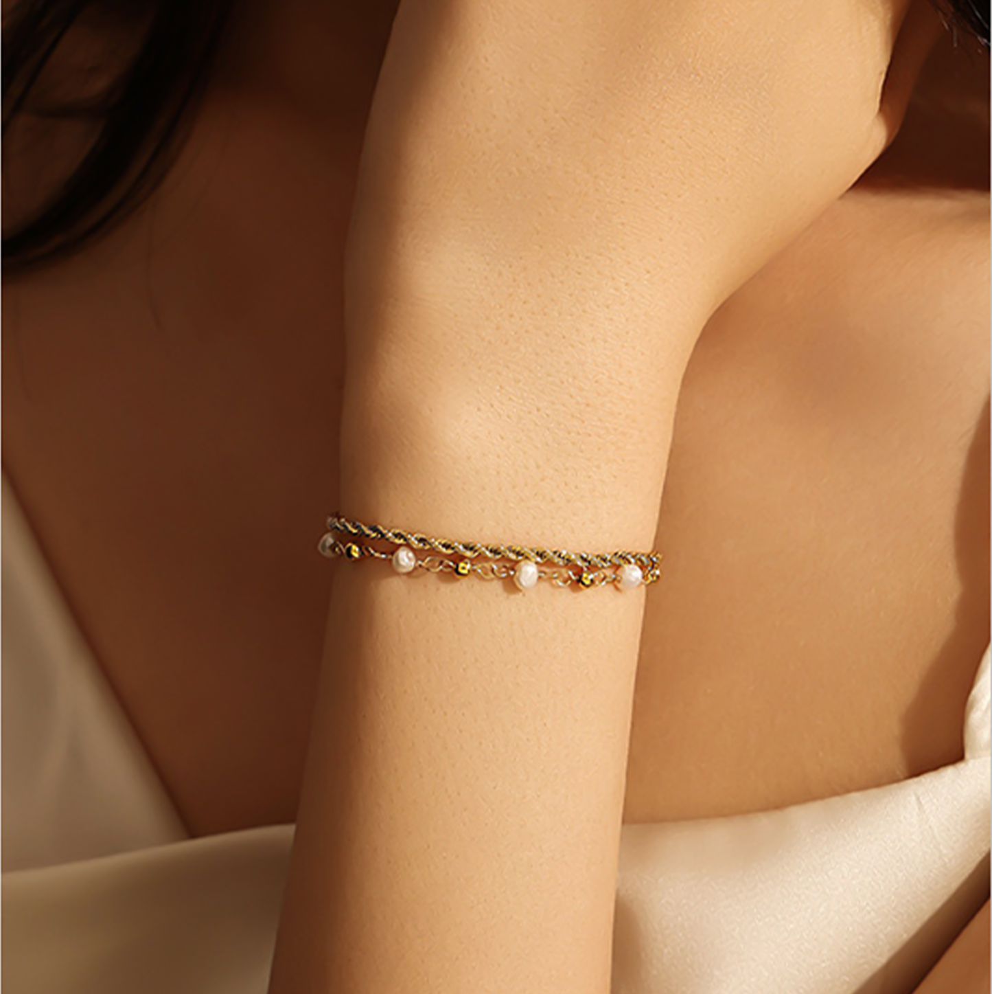 18K Gold-plated Water Pearl Delicate Bracelet/ Anklet