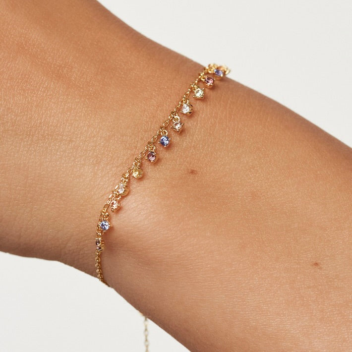 18k Gold Plated Colorful Crystal Bracelet