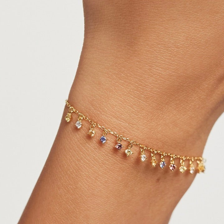 18k Gold Plated Colorful Crystal Bracelet