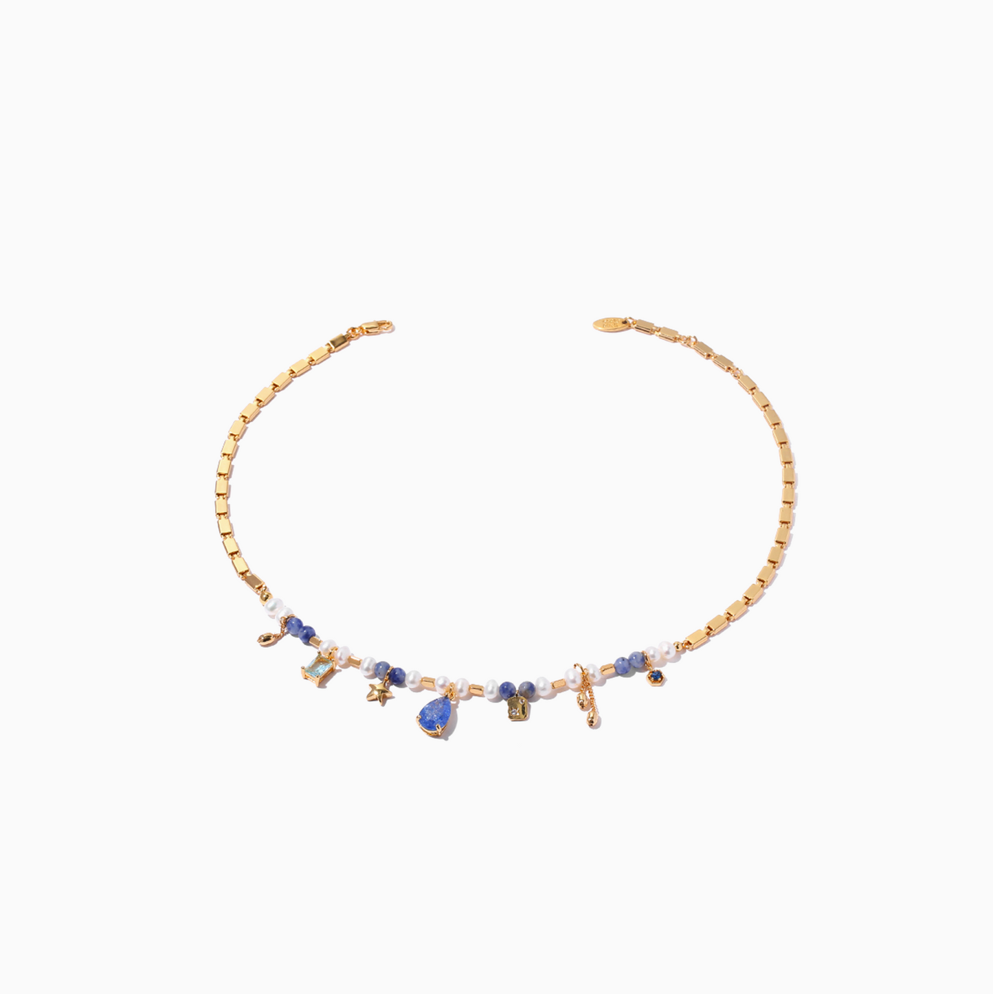 Ocean Blue Natural Waterpearl Gold-plated  Necklace