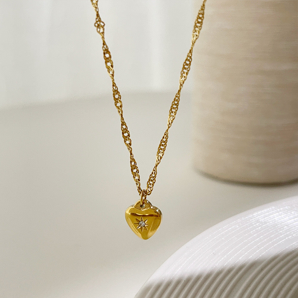 18k Yellow Gold Hexagram Delicate Necklace