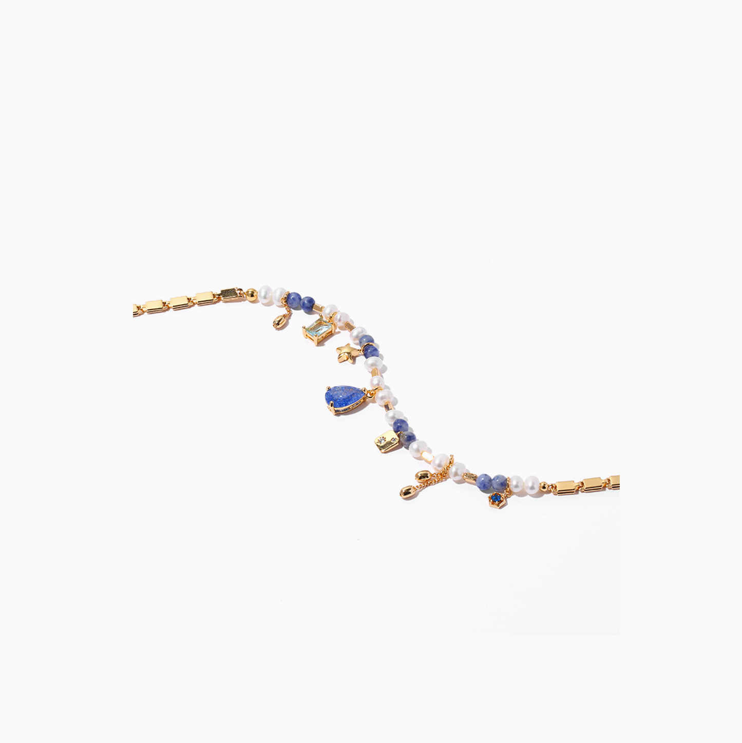 Ocean Blue Natural Waterpearl Gold-plated  Necklace