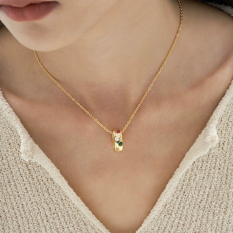 Yellow Gold Iconica Multi-zirconia Necklace