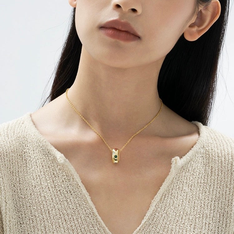 Yellow Gold Iconica Multi-zirconia Necklace