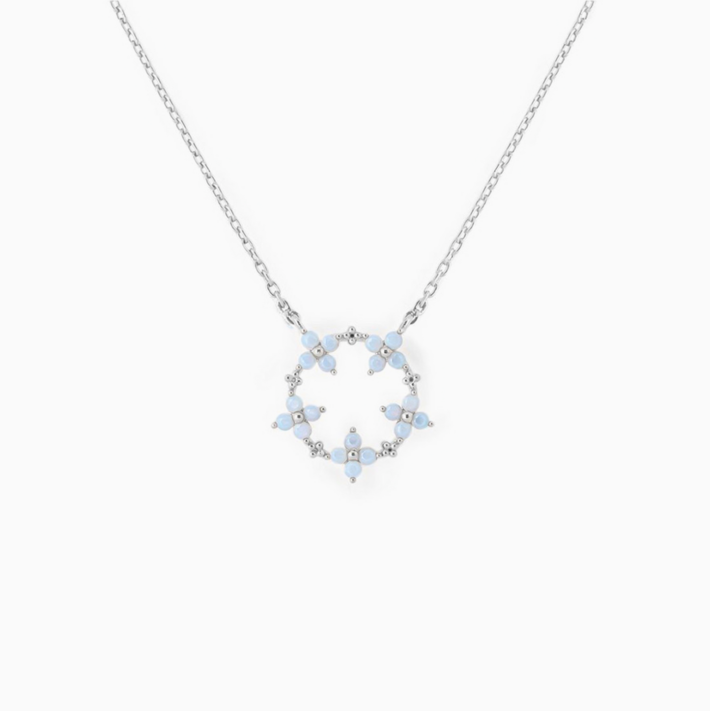 Circle Blue Blossom Necklace