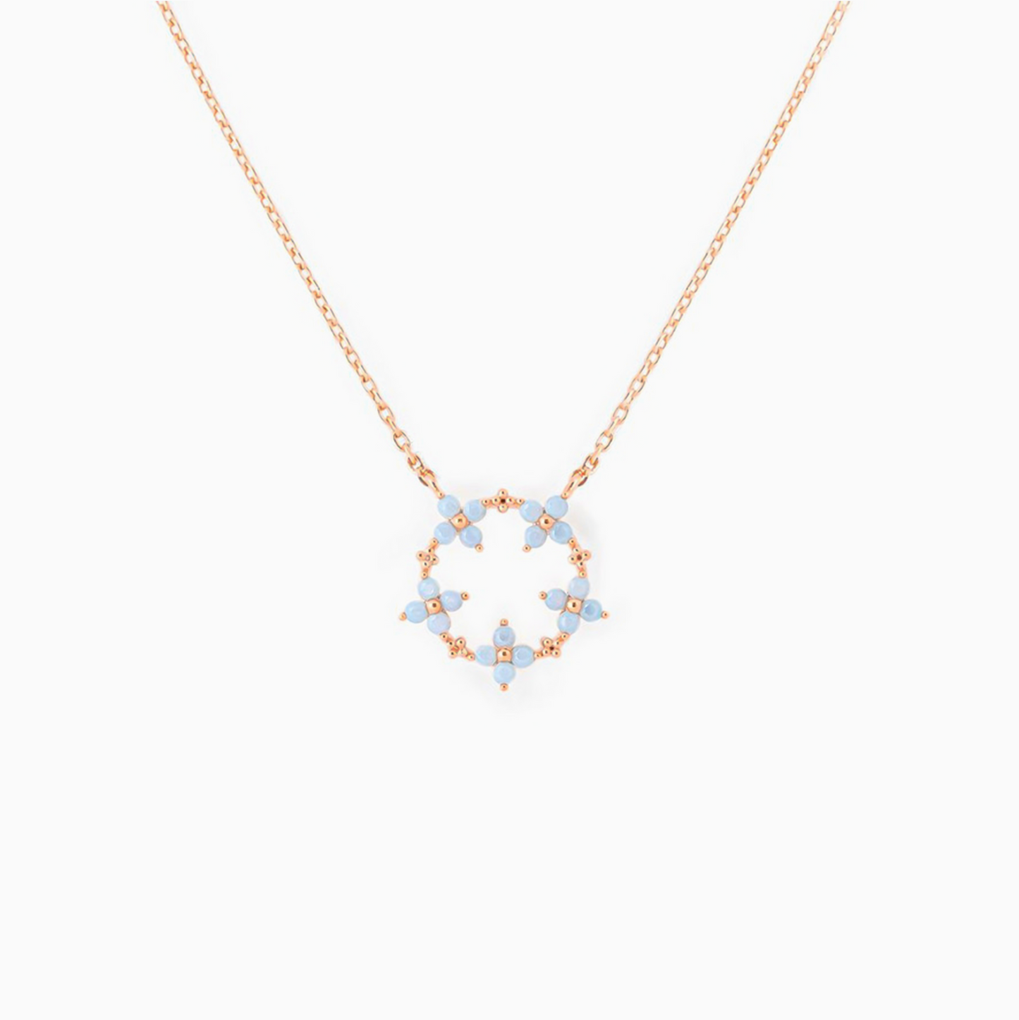 Circle Blue Blossom Necklace