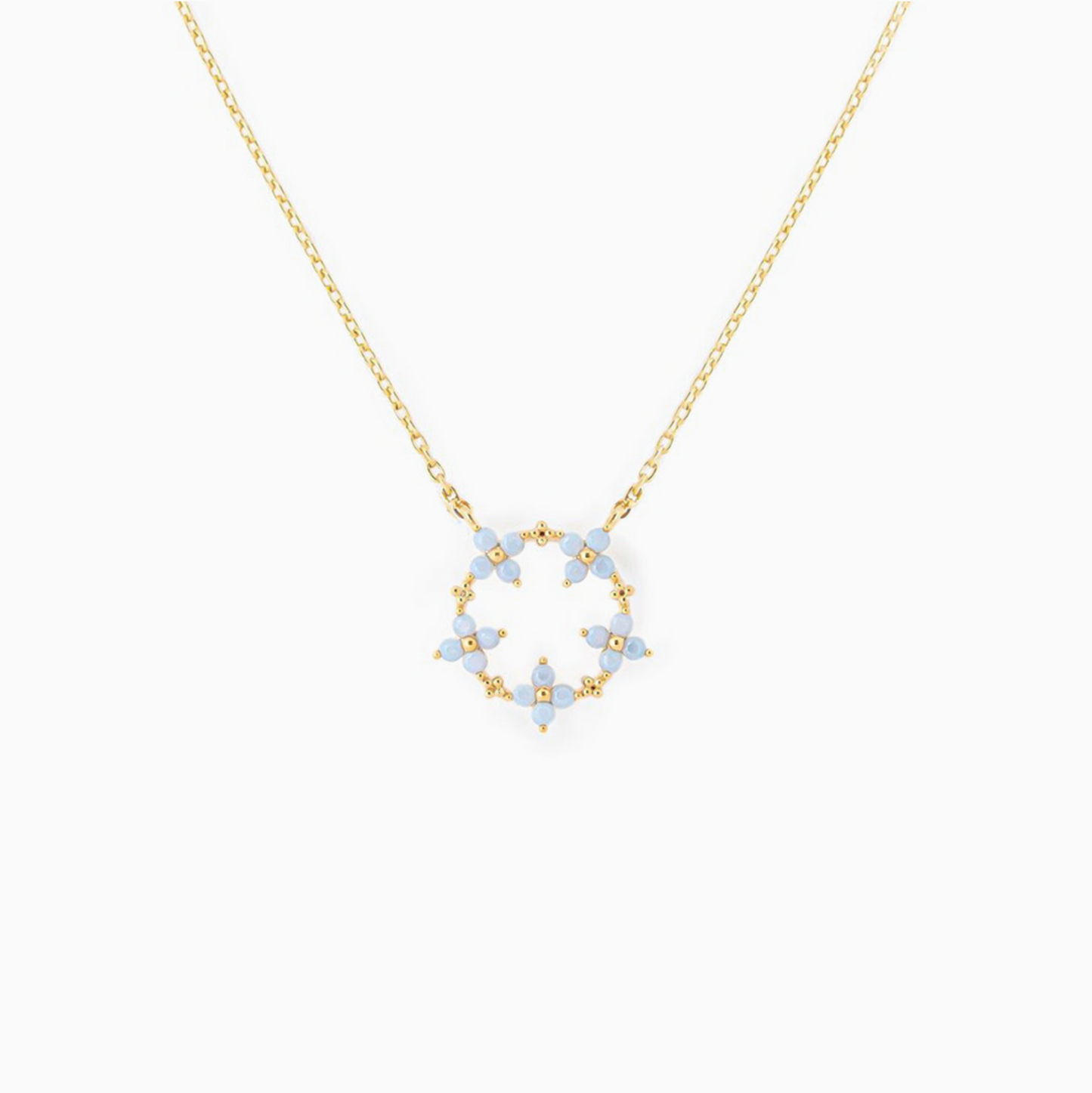 Circle Blue Blossom Necklace