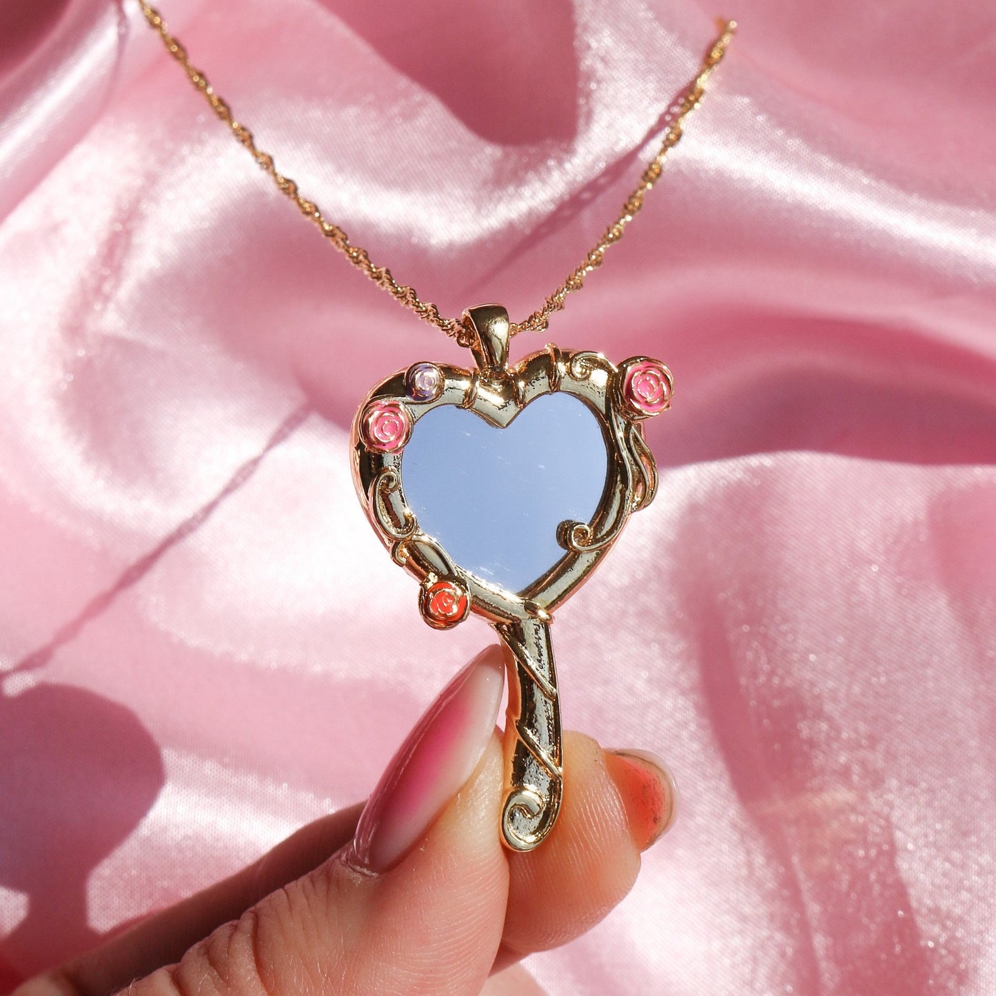 Barbie Heart Mirror Necklace