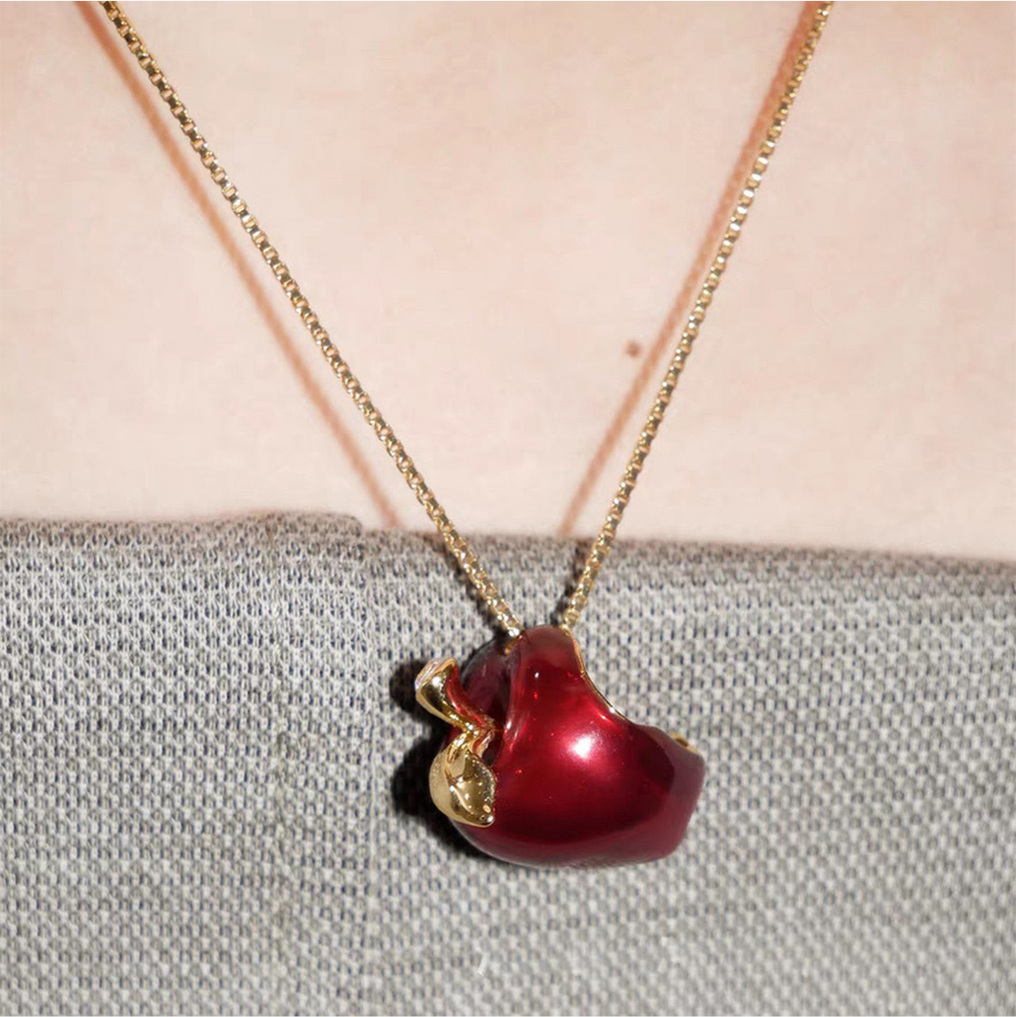 Snow White Series 18k Gold-plated Apple Necklace