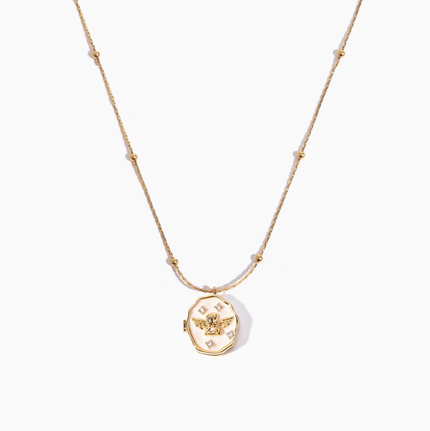Butterfly Shell Photo Album 14k gold-plated Necklace