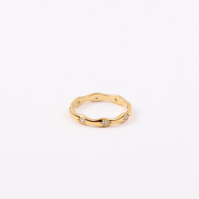 18k Yellow Gold Hexagram Stack Ring