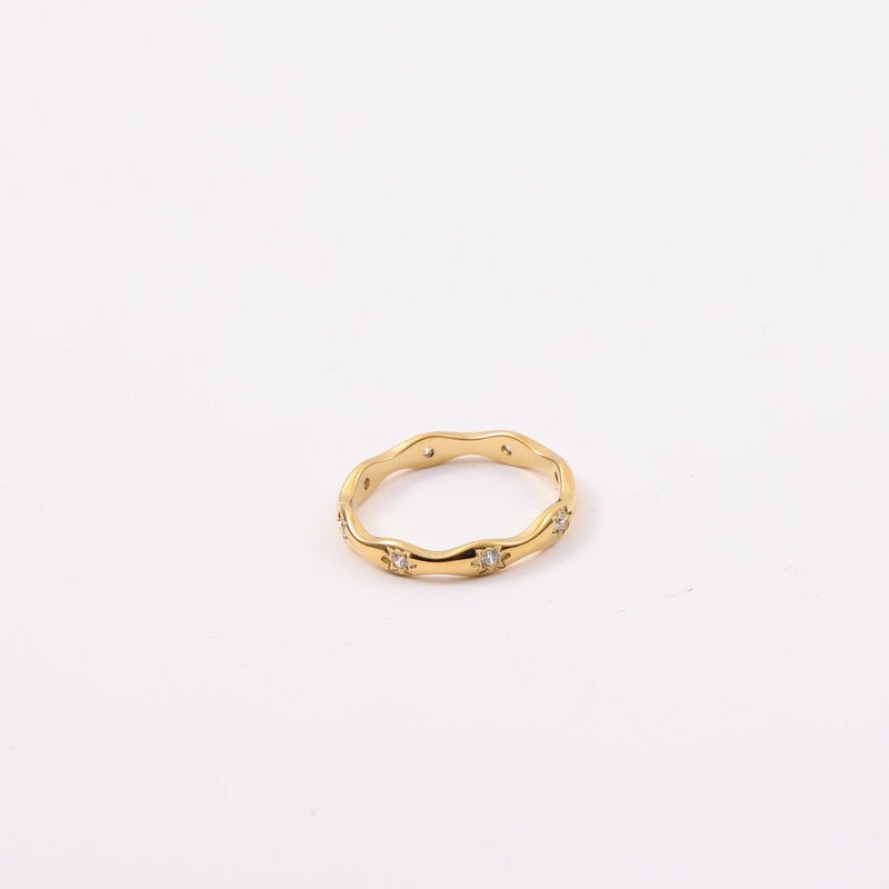 18k Yellow Gold Hexagram Stack Ring