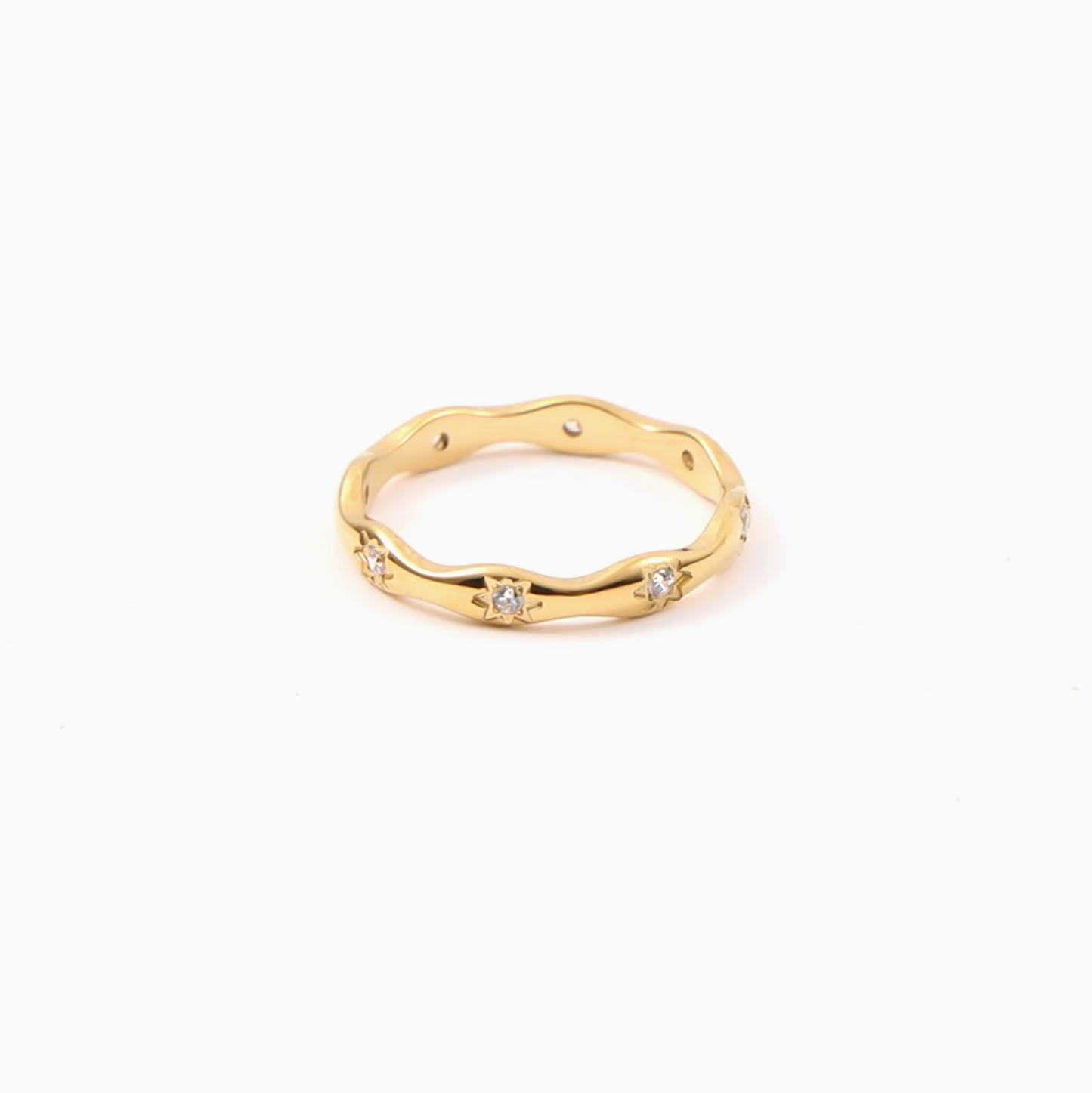 18k Yellow Gold Hexagram Stack Ring