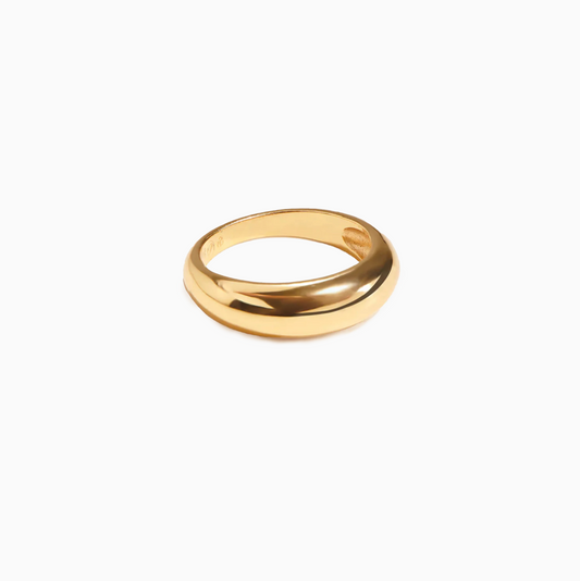 Chunky Yellow Gold Minimalist Demo Ring